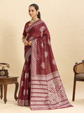 Vedant Vastram Art Silk Fancy Jacquard Saree - Maroon - Distacart
