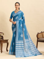 Vedant Vastram Art Silk Fancy Jacquard Saree - Rama - Distacart