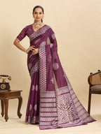 Vedant Vastram Art Silk Fancy Jacquard Saree - Wine - Distacart