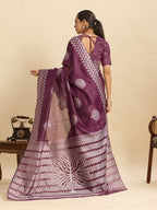 Vedant Vastram Art Silk Fancy Jacquard Saree - Wine - Distacart