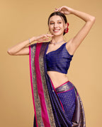 Vedant Vastram Soft Litchi Silk Banarasi Silk Saree - Blue