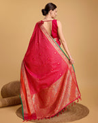 Vedant Vastram Soft Litchi Silk Banarasi Silk Saree - Pink