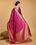 Vedant Vastram Soft Litchi Silk Banarasi Silk Saree - Rani