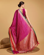 Vedant Vastram Soft Litchi Silk Banarasi Silk Saree - Rani