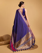 Vedant Vastram Soft Litchi Silk Banarasi Silk Saree - Blue