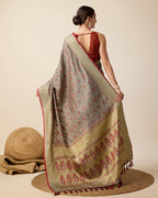 Vedant Vastram Soft Litchi Silk Kanjeevaram Silk Saree - Maroon - Distacart