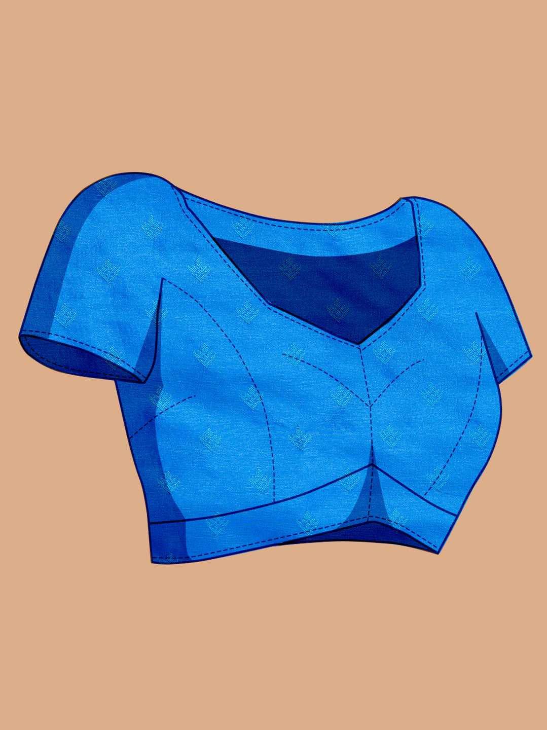 Vedant Vastram Soft Litchi Silk Banarasi Silk Jacquard Saree - Blue - Distacart