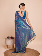 Vedant Vastram Soft Litchi Silk Banarasi Silk Saree - Firozi - Distacart
