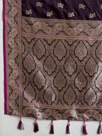 Vedant Vastram Soft Litchi SIlk Banarasi Silk Jacquard Saree - Wine