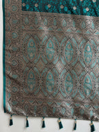 Vedant Vastram Soft Litchi SIlk Banarasi Silk Jacquard Saree - Rama