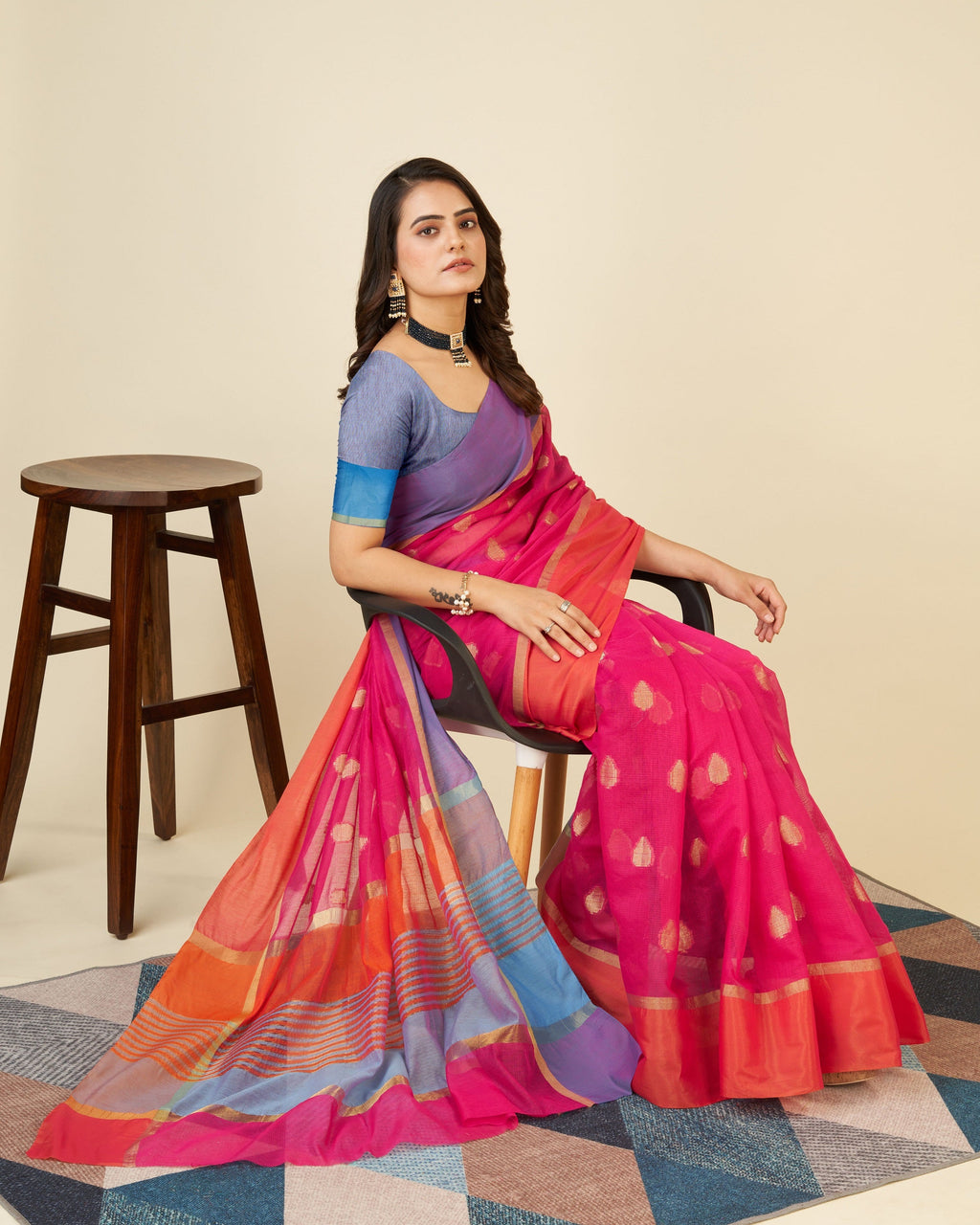 Vedant Vastram Soft Art Silk Silk Jacquard Fancy Saree - Pink
