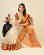Vedant Vastram Soft Art Silk Silk Jacquard Fancy Saree - Beige