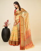 Vedant Vastram Soft Art Silk Silk Jacquard Fancy Saree - Mustard