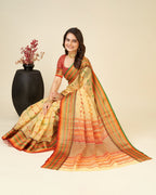 Vedant Vastram Soft Art Silk Silk Jacquard Fancy Saree - Mustard