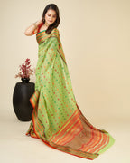 Vedant Vastram Soft Art Silk Silk Jacquard Fancy Saree - Parrot