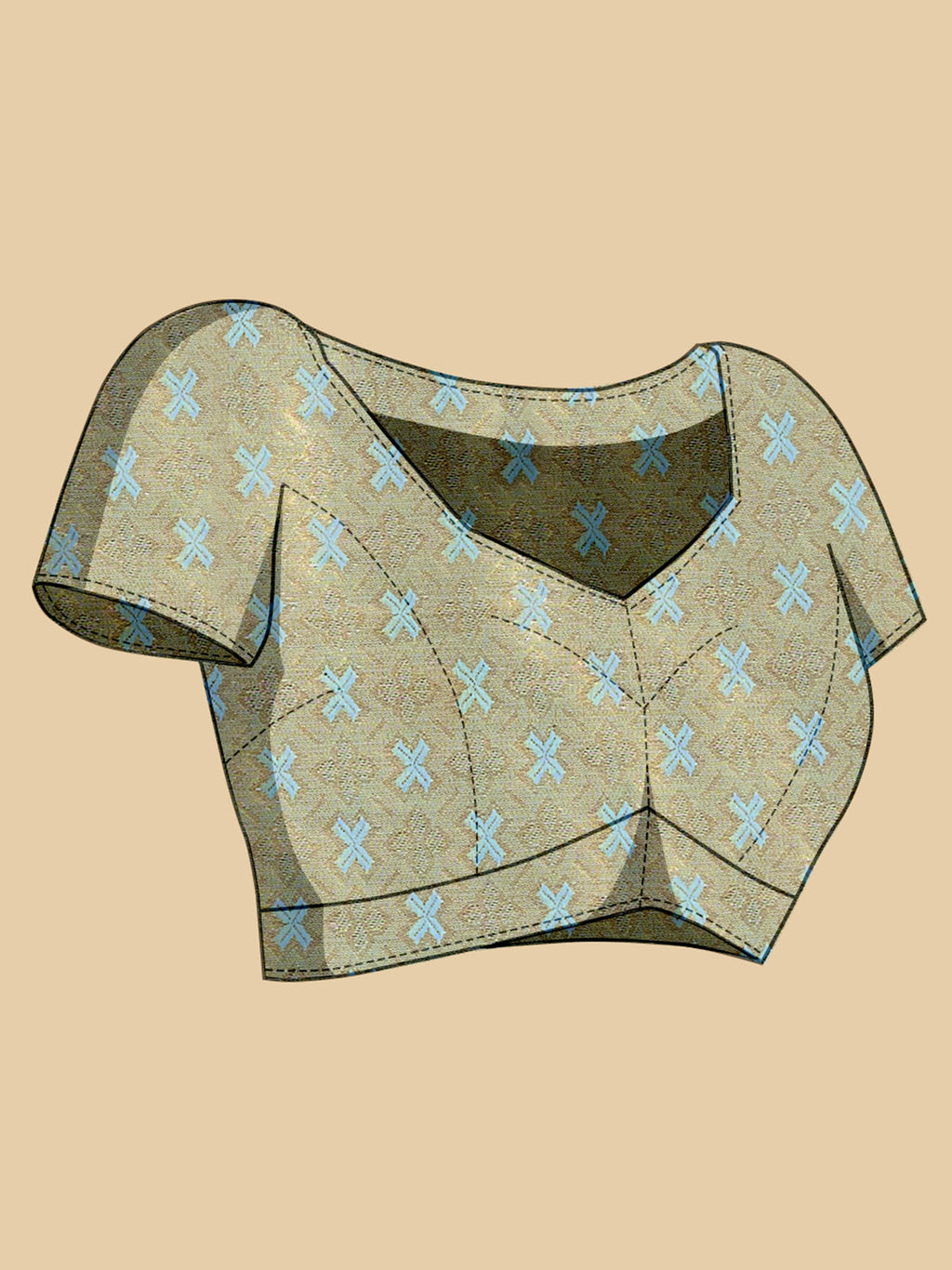 Vedant Vastram Soft Litchi Silk Banarasi Silk Jacquard Saree - Aqua