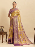 Vedant Vastram Soft Litchi Silk Banarasi Silk Jacquard Saree - Lavender