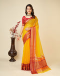 Vedant Vastram Cotton Silk Silk Jacquard Fancy Saree - Yellow