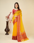 Vedant Vastram Cotton Silk Silk Jacquard Fancy Saree - Yellow