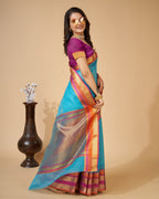 Vedant Vastram Cotton Silk Silk Jacquard Fancy Saree - Rama