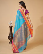 Vedant Vastram Cotton Silk Silk Jacquard Fancy Saree - Rama