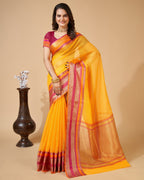 Vedant Vastram Cotton Silk Silk Jacquard Fancy Saree - Yellow