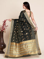 Vedant Vastram Cotton Silk Silk Jacquard Fancy Saree - Black