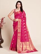 Vedant Vastram Cotton Silk Silk Jacquard Fancy Saree - Pink