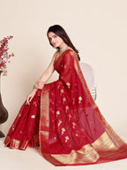 Vedant Vastram Cotton Silk Silk Jacquard Fancy Saree - Red