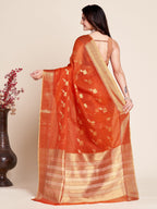 Vedant Vastram Cotton Silk Silk Jacquard Fancy Saree - Tomato