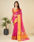 Vedant Vastram Cotton Silk Silk Jacquard Fancy Saree - Pink