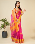 Vedant Vastram Cotton Silk Silk Jacquard Fancy Saree - Pink