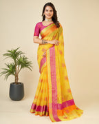 Vedant Vastram Cotton Silk Silk Jacquard Fancy Saree - Yellow