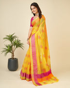 Vedant Vastram Cotton Silk Silk Jacquard Fancy Saree - Yellow