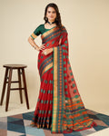 Vedant Vastram Cotton Silk Silk Jacquard Fancy Saree - Maroon