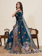 Vedant Vastram Soft Litchi Silk Banarasi Silk Jacquard Saree - Rama