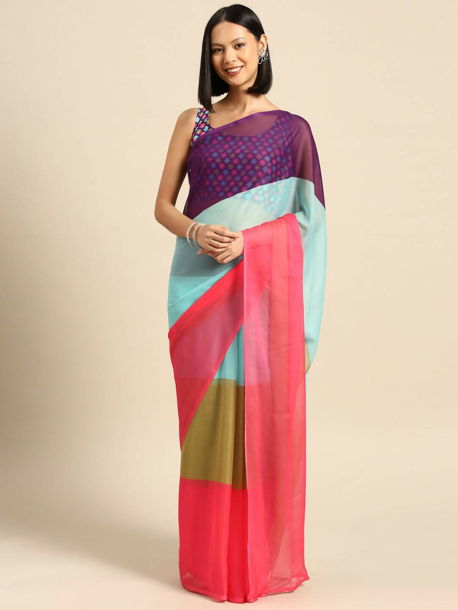 Ahalyaa Women's Traditional wear Saree - Blue