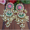 Jewel City Exquisite Polki Kundan Stone and Pearl Earrings - Regal Ethnic Bridal Jewelry - Distacart