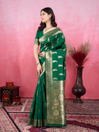 Vedant Vastram Banarasi Silk Fashion Saree - Green