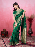 Vedant Vastram Banarasi Silk Fashion Saree - Green