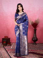 Vedant Vastram Banarasi Silk Fashion Saree - Navy
