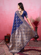 Vedant Vastram Banarasi Silk Fashion Saree - Navy