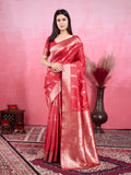 Vedant Vastram Banarasi Silk Fashion Saree - Red