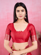 Vedant Vastram Banarasi Silk Fashion Saree - Red