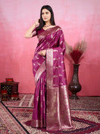 Vedant Vastram Banarasi Silk Fashion Saree - Wine