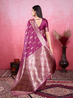 Vedant Vastram Banarasi Silk Fashion Saree - Wine
