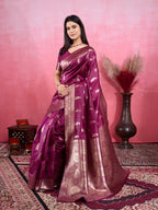 Vedant Vastram Banarasi Silk Fashion Saree - Wine