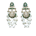 Jewel City Elegant Kundan & Green Emerald Pearl Drop Jhumka Earrings – Traditional Handcrafted Ethnic Jewelry - Distacart