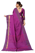 Vamika Ethnic Fire Purple Cotton Silk Saree - Distacart