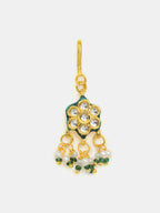 Ruby Raang Hair Brooch With Flower Kundan Pearl
